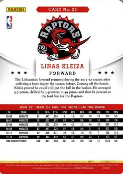 2012-13 Hoops Taco Bell #25 Linas Kleiza Back