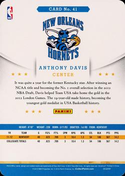 2012-13 Hoops Taco Bell #41 Anthony Davis Back