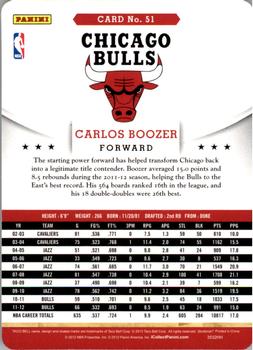 2012-13 Hoops Taco Bell #51 Carlos Boozer Back