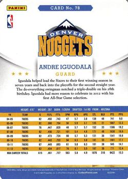 2012-13 Hoops Taco Bell #78 Andre Iguodala Back