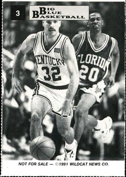 1991-92 Kentucky Wildcats Big Blue Magazine Double - Perforated #3 Richie Farmer Back