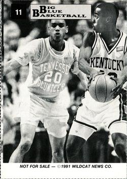 1991-92 Kentucky Wildcats Big Blue Magazine Double - Perforated #11 Carlos Toomer Back