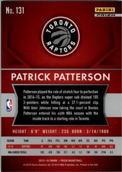 2015-16 Panini Prizm - Red, White & Blue Prizms #131 Patrick Patterson Back