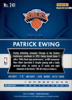 2015-16 Panini Prizm - Ruby Wave Prizms #241 Patrick Ewing Back