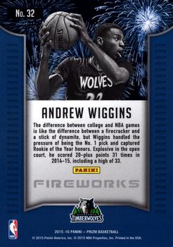 2015-16 Panini Prizm - Fireworks #32 Andrew Wiggins Back