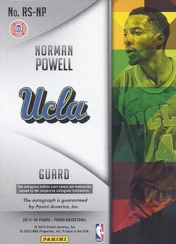 2015-16 Panini Prizm - Rookie Signatures #RS-NP Norman Powell Back