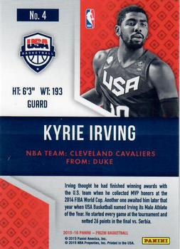 2015-16 Panini Prizm - USA Basketball #4 Kyrie Irving Back