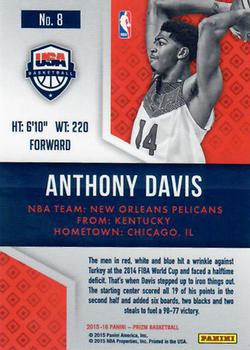 2015-16 Panini Prizm - USA Basketball #8 Anthony Davis Back