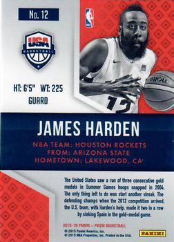 2015-16 Panini Prizm - USA Basketball #12 James Harden Back