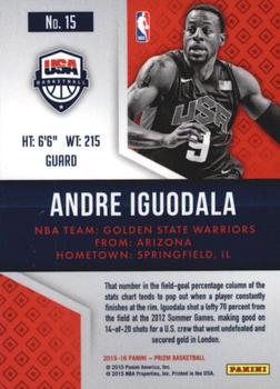 2015-16 Panini Prizm - USA Basketball #15 Andre Iguodala Back