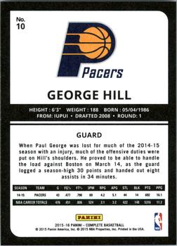 2015-16 Panini Complete - Silver #10 George Hill Back