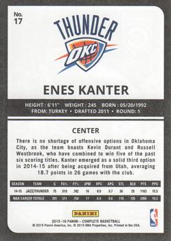 2015-16 Panini Complete - Silver #17 Enes Kanter Back