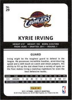 2015-16 Panini Complete - Silver #29 Kyrie Irving Back