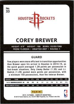 2015-16 Panini Complete - Silver #33 Corey Brewer Back