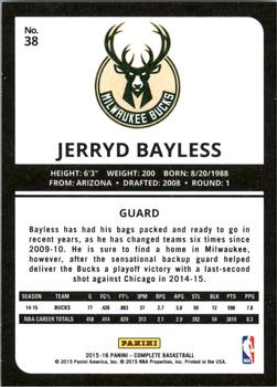 2015-16 Panini Complete - Silver #38 Jerryd Bayless Back