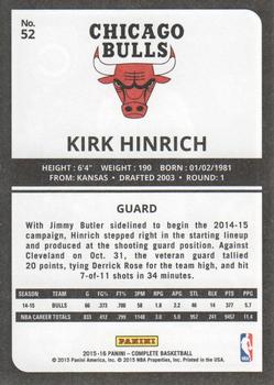 2015-16 Panini Complete - Silver #52 Kirk Hinrich Back