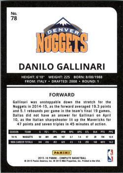 2015-16 Panini Complete - Silver #78 Danilo Gallinari Back