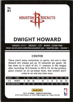 2015-16 Panini Complete - Silver #81 Dwight Howard Back