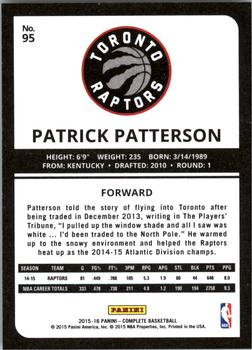 2015-16 Panini Complete - Silver #95 Patrick Patterson Back