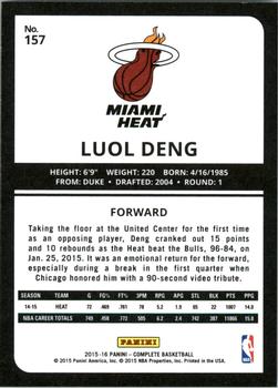 2015-16 Panini Complete - Silver #157 Luol Deng Back