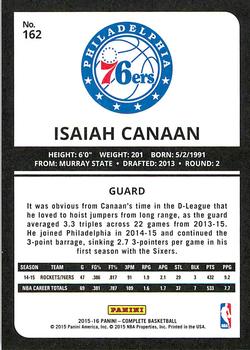 2015-16 Panini Complete - Silver #162 Isaiah Canaan Back