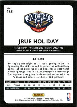 2015-16 Panini Complete - Silver #183 Jrue Holiday Back