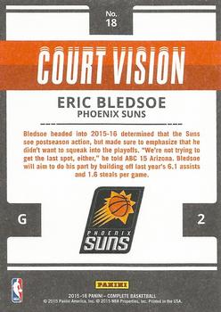2015-16 Panini Complete - Court Vision #18 Eric Bledsoe Back