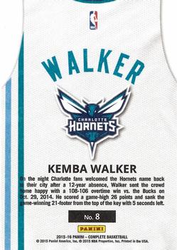 2015-16 Panini Complete - Home #8 Kemba Walker Back