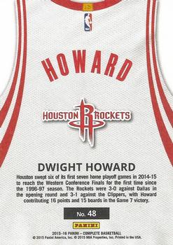 2015-16 Panini Complete - Home #48 Dwight Howard Back