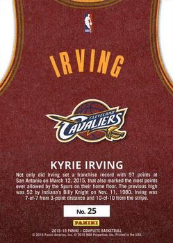 2015-16 Panini Complete - Away #25 Kyrie Irving Back