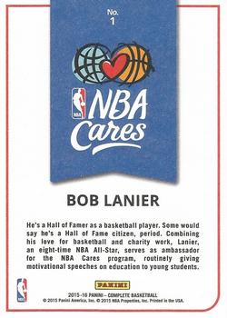 2015-16 Panini Complete - NBA Cares #1 Bob Lanier Back