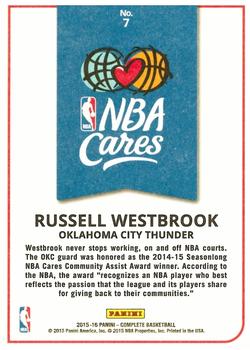 2015-16 Panini Complete - NBA Cares #7 Russell Westbrook Back