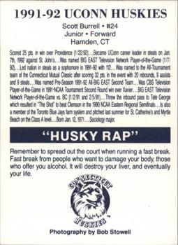 1991-92 Connecticut Huskies Police #NNO Scott Burrell Back