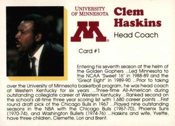 1992-93 Minnesota Golden Gophers #1 Clem Haskins Back