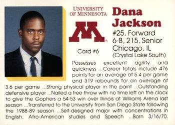 1992-93 Minnesota Golden Gophers #6 Dana Jackson Back