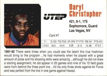 1992-93 UTEP Miners #7 Daryl Christopher Back