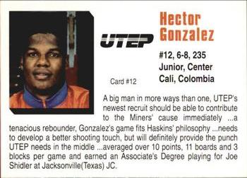 1992-93 UTEP Miners #12 Hector Gonzalez Back