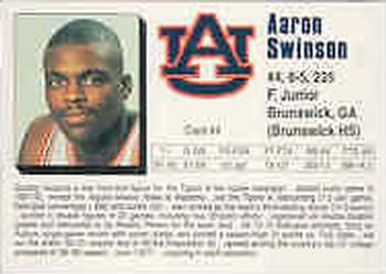1992-93 Auburn Tigers #4 Aaron Swinson Back