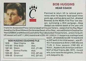 1992-93 Cincinnati Bearcats #9 Bob Huggins Back
