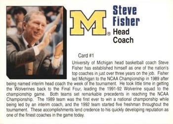 1992-93 Michigan Wolverines #1 Steve Fisher Back