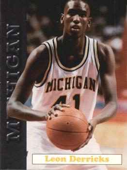 1992-93 Michigan Wolverines #12 Leon Derricks Front