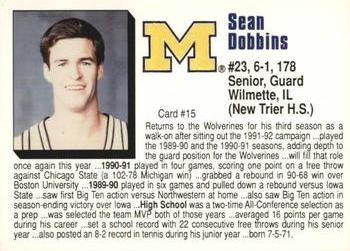1992-93 Michigan Wolverines #15 Sean Dobbins Back