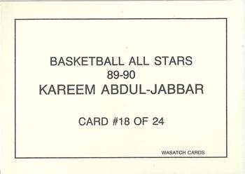 1989-90 Wasatch Basketball All-Stars #18 Kareem Abdul-Jabbar Back