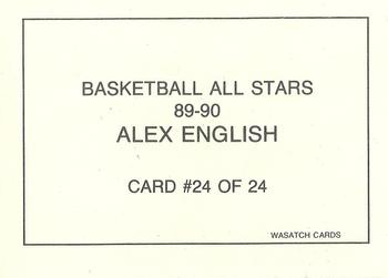 1989-90 Wasatch Basketball All-Stars #24 Alex English Back