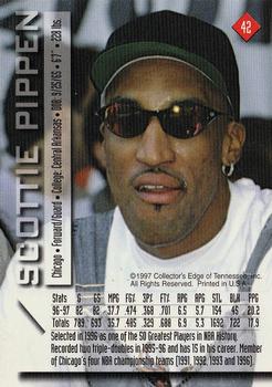 1997 Collector's Edge Impulse - Gold #42 Scottie Pippen Back