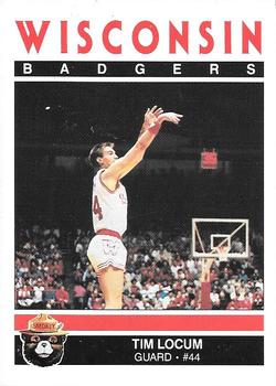 1989-90 Wisconsin Badgers Smokey #NNO Tim Locum Front