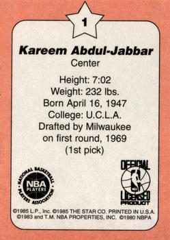 1997 1986 Star Crunch ‘N Munch (Unlicensed) #1 Kareem Abdul-Jabbar Back