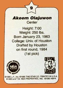 1997 1986 Star Crunch ‘N Munch (Unlicensed) #9 Akeem Olajuwon Back