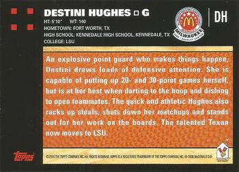 2008 Topps McDonald's All-American Game #DH Destini Hughes Back
