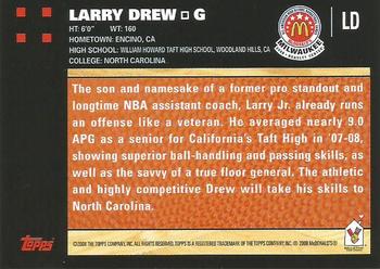 2008 Topps McDonald's All-American Game #LD Larry Drew Back